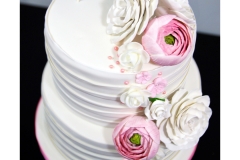 Pretty-Fondant-Pleated-Birthday-Cake-Rose-Flower-Ranunculus-Sugar-Flowers-40th-Birthday-2