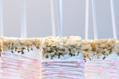 Pink and White Rice Krispie Squares 40th Birthday