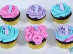 Unicorn colored chocolate cupcakes